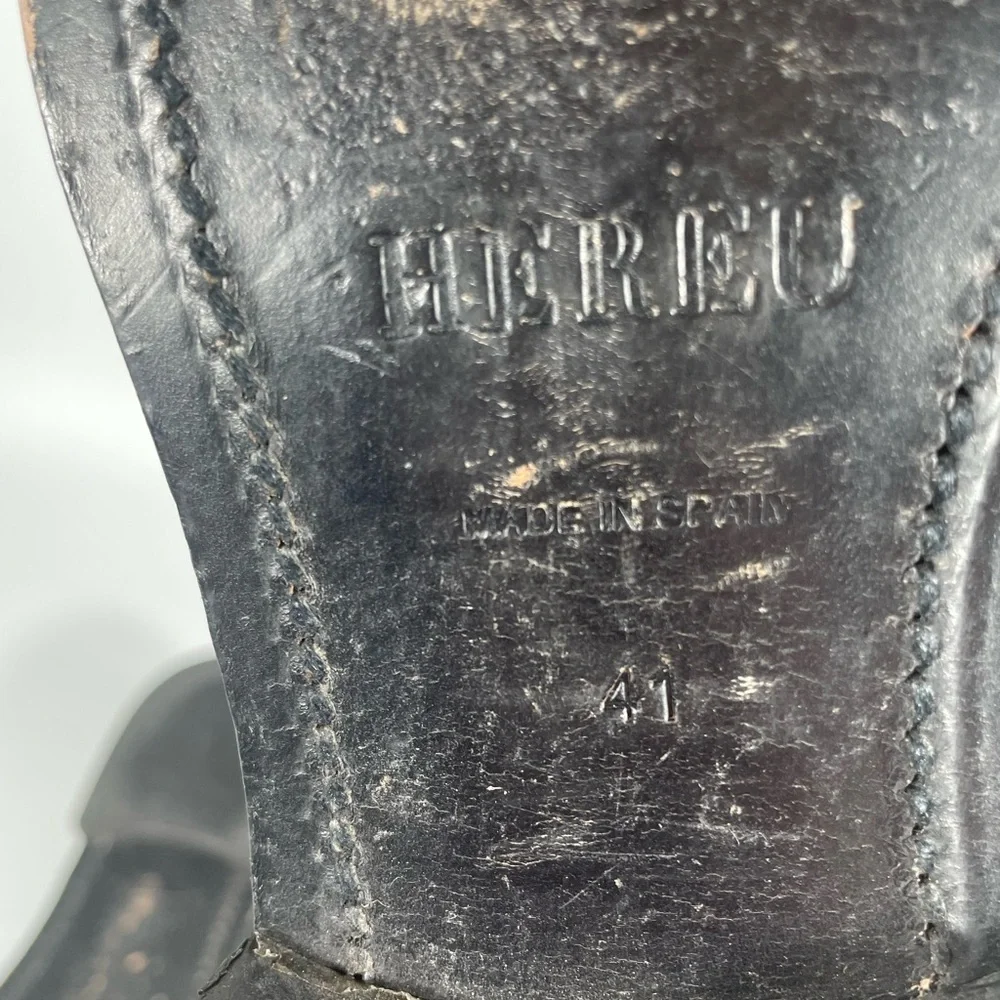 Women's Hereu Nombela Interwoven Detail Slip On Loafers Old Money Office Leather - Picture 9 of 16